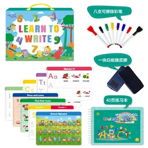 Libro di esercizi scritti a mano per bambini Montessori giocattolo educazione precoce penna controllo libro di formazione numero e lettera libro di esercizi