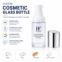 Flacon cosmétique vide personnalisable en usine, pour crème solaire éclaircissante et fond de teint, avec pompe à lotion, pour emballage de 30 ml