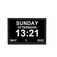 Jam Kalender Digital 13 inci dengan Layar Digital & Analog yang Dapat Diredupkan untuk Lansia Penderita Demensia dan Alzheimer dengan Gangguan Memori