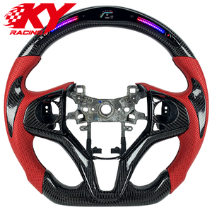 Volante de carreras personalizado de fibra de carbono con LED y RPM, compatible con Honda Fit City GE6 GR8 GK5 Civic HRV XRV - Product Image 1