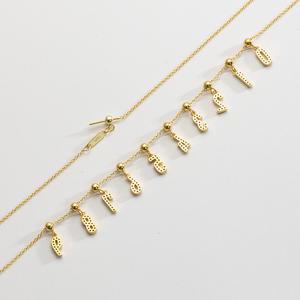 FUAMAY oro placcato 18K Angel Number Diy ciondoli <span class=keywords><strong>collana</strong></span> ciondoli numero 0-9 Charm <span class=keywords><strong>collana</strong></span> da te con zircone - Product Image 4