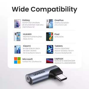 Adaptateur audio USB C vers 3,5 mm à angle droit UGREEN, adaptateur pour casque, écouteurs, micro, <span class=keywords><strong>prise</strong></span> <span class=keywords><strong>jack</strong></span> USB C 90 degrés pour Samsung iPad - Product Image 3