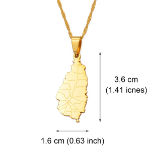 Collar de mujer de acero inoxidable con cadena de bambú chapada en oro, diseño de mapa del mundo hueco, estilo étnico persa iraní, <span class=keywords><strong>regalo</strong></span> de moda - Product Image 4