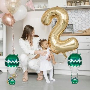 Metallic Green Hot Air <b>Balloon</b> Foil <b>Balloons</b>, Shiny Mylar <b>Balloons</b> for Baby Shower & Travel Party Supplies - Product Image 5