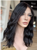 Perruque juive 100% cheveux naturels, à nœuds simples, nouée à la main, avec dessus en dentelle, couleur noir naturel, invisible et confortable pour les femmes souffrant de perte de cheveux, pour usage quotidien