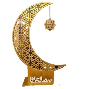 Décoration musulmane Mubarak Ramadan Eid, décoration murale en forme de lune, panneau islamique en bois - Product Image 2