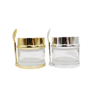 Tarro Cosmético de Vidrio con Tapa Dorada/Plateada y Cuchara, 100g/250ml, en Oferta - Product Image 2