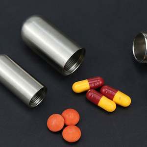 <b>Small</b> Pocket <b>Pill</b> <b>Box</b>, Keychain Stainless Steel Portable Waterproof Travel <b>Pill</b> Container Cute Keychain <b>Pill</b> Case Holder/ - Product Image 6
