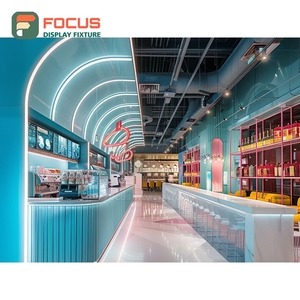 Vitrine d'angle personnalisée pour café avec étagères en verre et finition bois mat – Meuble de présentation pour café - Product Image 4