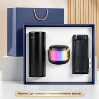 Coffret Cadeau Bien-être du Personnel : Gobelet Isotherme 350ml, Haut-parleur et Parapluie, Cadeau Promotionnel Personnalisé avec Logo pour Entreprises