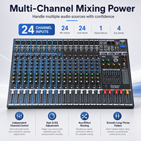 Console de mixage audio professionnelle EX-1600 16 canaux avec 24 effets DSP, USB, Bluetooth pour studio, scène, streaming en direct et DJ