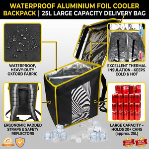 Custom Large Capacity Food Delivery <b>Backpack</b>, Aluminum Foil Insulated Cooler <b>Bag</b> for Food Delivery & <b>Lunch</b> - Product Image 2