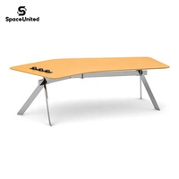 Meubles de bureau de luxe pour PDG, bureau de direction en bois en forme de V, style moderne, SpaceUnited