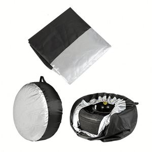 Sac de rangement pliable pour pneus de véhicule, design sportif, imperméable, en polyester, lot de 4, housse de protection pour pneus de secours, ensemble de 4 pièces - Product Image 4