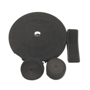 Sangles réglables en boucle élastique non enduite noire de 25 mm avec crochets et boucles, vente en gros - Product Image 1