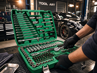 Ensemble d'outils d'entretien automobile de 216 pièces, coffret de transport rigide, qualité industrielle, clé à cliquet CRV, jeu complet pour la réparation de véhicules automobiles
