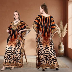 <b>Kaftan</b> Dress Exclusive Fancy Afreen Latest Polyester Crepe Digital Print Women African <b>Kaftan</b> with Stone WorkParty Wear Trendy - Product Image 3