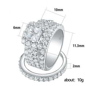 Pave Style <b>Ring</b> <b>Set</b> for Women Sparkling Stone Fashion Finger Jewelry Gift - Product Image 5