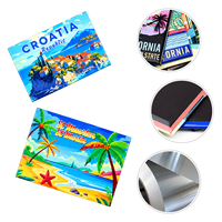 Aimant de réfrigérateur rectangulaire moyen en fer blanc avec photo panoramique personnalisée de paysage urbain, idéal comme cadeau touristique ou décoration intérieure