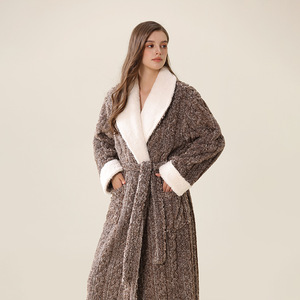 Shanhao <span class=keywords><strong>donna</strong></span> inverno accappatoio lungo caldo loungwear in velluto corallo pigiama spugna accappatoio <span class=keywords><strong>camicia</strong></span> <span class=keywords><strong>da</strong></span> <span class=keywords><strong>notte</strong></span> - Product Image 5