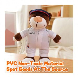Oso de Peluche Creativo Personalizado de 30 CM con Casco de Moto y Ropa, Muñeco de Peluche de Algodón PP Bajo para Cumpleaños - Product Image 3