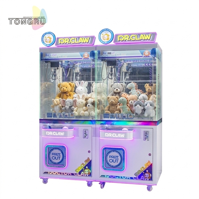 Wholesale Commercial Arcade Game Center Coin Operated Grab Claw and Doll Crane Machine with 1 Year Warranty