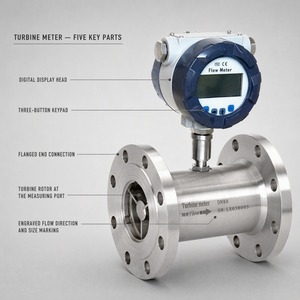 Débitmètre numérique à turbine en acier inoxydable à brides pour camion-citerne de carburant diesel avec unité en gallons - Product Image 3