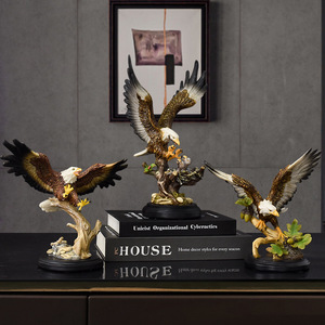Aigle <span class=keywords><strong>à</strong></span> tête blanche américain transfrontalier résine artisanat ornement <span class=keywords><strong>Figurine</strong></span> haut de gamme pour bureau hôtel jardin décoration peinture Animal Anime - Product Image 1
