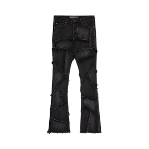 Pantalones vaqueros acampanados de corte medio para <span class=keywords><strong>hombre</strong></span>, ropa de calle lavada de Hip Hop, decoración de botones bordados, estilo de calle transpirable para otoño - Product Image 3
