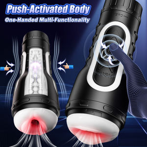 جهاز استمناء ذكور اهتزازي أوتوماتيكي مع امتصاص قوي وجيب واقعي كوب طائرة مهبل USB قابلة لإعادة الشحن ألعاب جنسية للرجال البالغين - Product Image 3