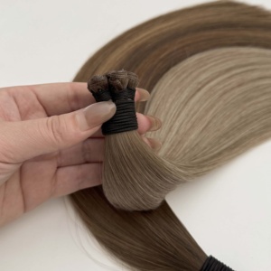 ต่อผมแบบคลิป Genius Weft ผมแท้ Genius Wefts สีน้ำตาลและแบบเย็บมือ ต่อผมแบบคลิปมองไม่เห็นสำหรับผู้หญิง ปี 2025 - Product Image 5