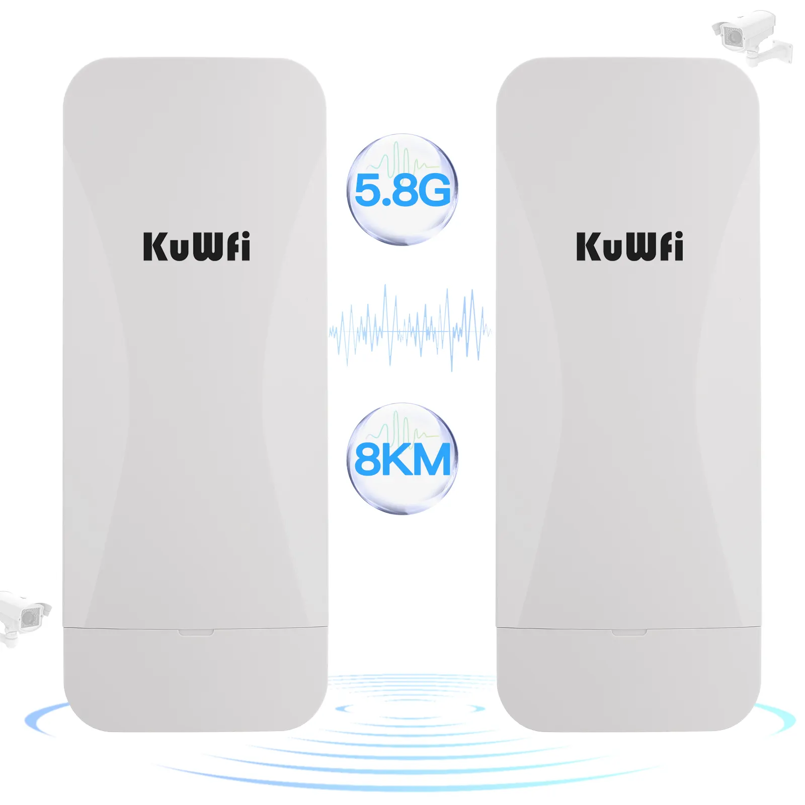 18dBi directional antenna KuWFi wireless bridge 900mbps 8km long distance outdoor cpe point to point wifi bridge for cctv