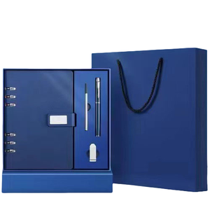 Sets de Regalo de Cuadernos con Logotipo Personalizado, Libretas de Tapa Dura B5, Memorias USB de Papel Reciclado con Diseño de Cuero a Rayas Cruzadas, Venta al Por Mayor - Product Image 1