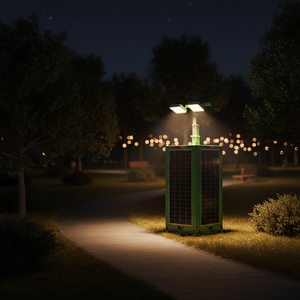 T500-7M <b>Towable</b> Solar Mobile Light Tower with IP65 Rating 360 Beam Angle & 440,000 Lumens for Park Lighting - Product Image 1