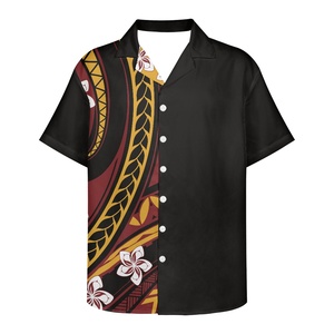 Ropa de verano para <span class=keywords><strong>hombre</strong></span>, camisa de sublimación de diseño transpirable holgada informal con estampado de <span class=keywords><strong>tatuaje</strong></span> Tribal de <span class=keywords><strong>manga</strong></span> corta con flor Hawaiana para <span class=keywords><strong>hombre</strong></span> - Product Image 1