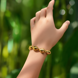 Fashion <b>Beaded</b> <b>Bracelets</b> 316L Stainless Steel PVD <b>Gold</b> Plating Sustainable Resistant - Product Image 3