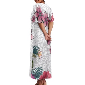 Vestido Largo con Estampado Floral de Polinesia Hawaiana, Estilo Vintage, Personalizado, con Mangas Abullonadas, Estilo Micronesia, Mumu Muumuu, para Mujer, al Mejor Precio - Product Image 4