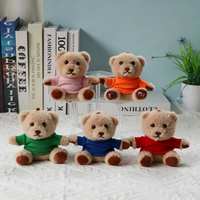 Adorable mini pendentif ours en peluche, logo personnalisé, t-shirt, poupée en peluche, décoration de sac à dos, porte-clés, cadeau personnalisé, jouet en peluche rembourré
