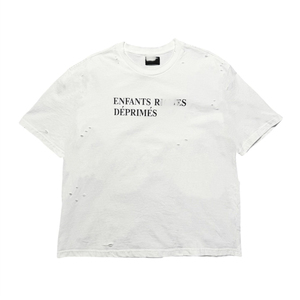 T-shirt Vintage Personalizzata con <span class=keywords><strong>Stampa</strong></span> Effetto Strappato, Alta Qualità 100% Cotone, Lavaggio Acido Sbiadito, <span class=keywords><strong>Stampa</strong></span> Effetto Screpolato, T-shirt Boxy da Uomo - Product Image 4