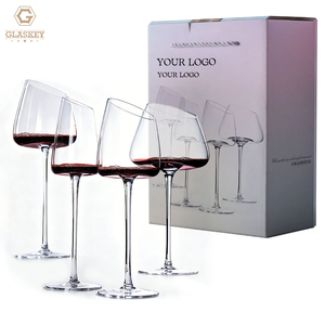 Ensemble de verres à vin en cristal incliné de 350ml verrerie élégante bouche coupée à la main <span class=keywords><strong>verre</strong></span> à vin rouge <span class=keywords><strong>verre</strong></span> clair - Product Image 1