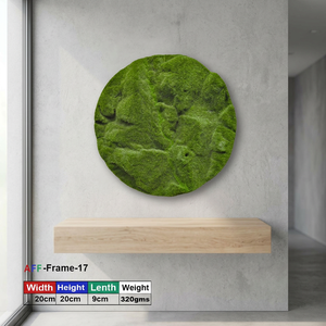Artificial Flower Factory Modern Wall-Mounted Round Artificial Moss <b>Frame</b> with <b>Canvas</b> Support Base 50x50cm - Product Image 3