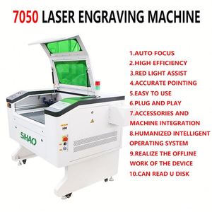 SIHAO 700*500mm 80W CO2 Laser graveur/coupeur Machine à portique facile à utiliser pour acrylique cristal bois verre EU/US 1 an DXF nouveau - Product Image 6