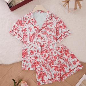 Night Sleepwear <strong>2</strong> Piece Cotton Red Cute Pajamas for Women Set - Product Image 3