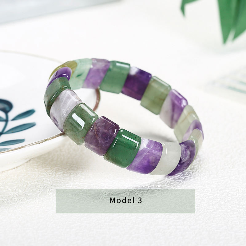Natural Amethyst+Green Aventurine Bracelet