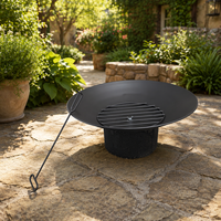 Brasero en métal noir pour bois, avec support en maille perforée, 24 pouces, écologique, pour extérieur, jardin, patio, foyer au charbon de bois