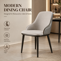 Chaises de salle à manger à bordure en bois arrondi couleur fauve, confort ergonomique avec pieds coniques en bois de truffe pour Atrium Cafe et Artisan Cafe
