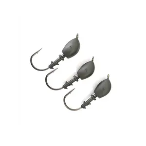 Umweltfreundliches Wolfram Wacky Jig-Head-Hook Silikon-Rock-Köder ungiftig und bleifrei Angelnsauger für Bass Walleye-Forelle