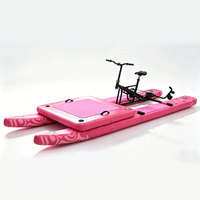Vélo aquatique gonflable flottant pour l'extérieur, avec grande plateforme et coussin, multi-passeagers, pédalo pour lac, mer, plage