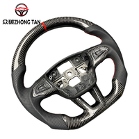 Volant sport à 4 branches en cuir et fibre de carbone véritable avec éclairage LED pour Ford Escape MK4
