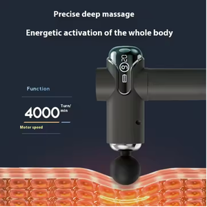 Miglior massaggiatore professionale per pistola ricaricabile personalizzato nuova pistola a quattro teste con vibrazione del corpo del tessuto profondo Mini pistola per massaggio - Product Image 4